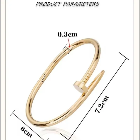 18K Gold Pink Plated Elegant Gold Bangle Bracelet - Picture 5 of 5